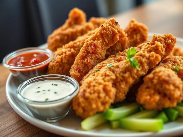 Chicken Strips with Dipping Sauces