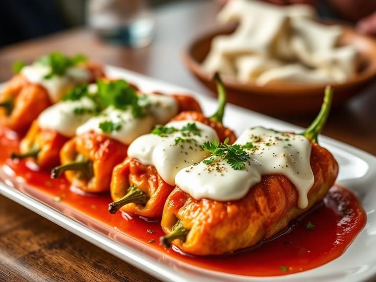 Chiles Rellenos con Crema