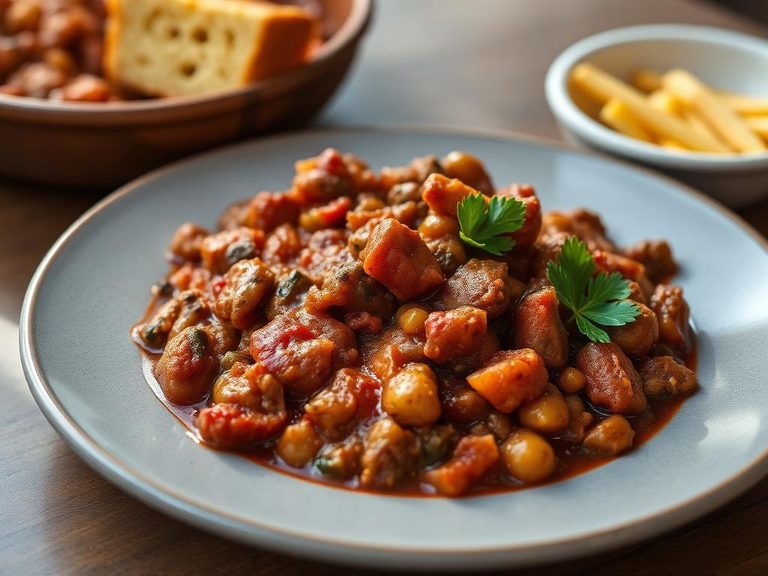 Chili con carne with cornbread