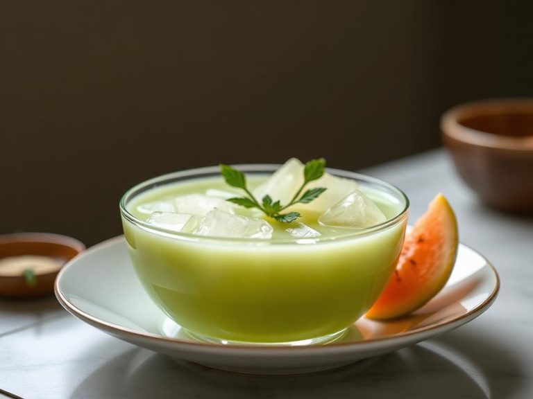 Chilled honeydew soup