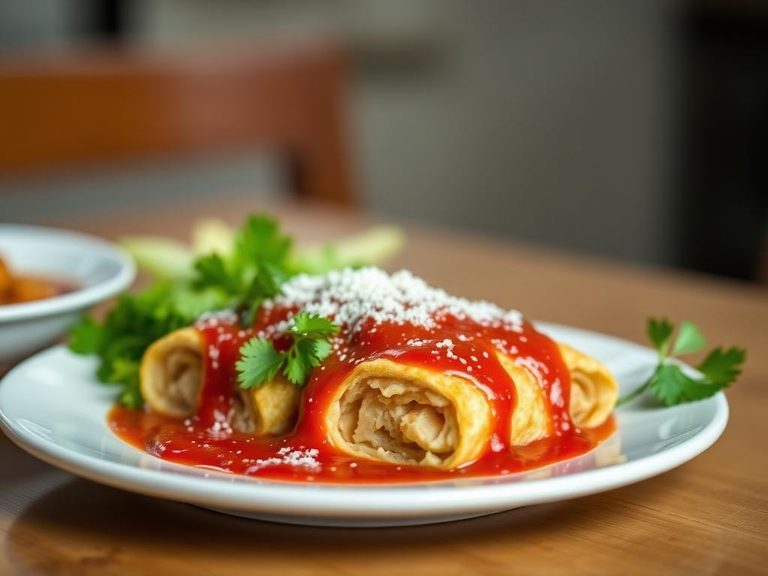 Chimichanga with Red Chile Sauce