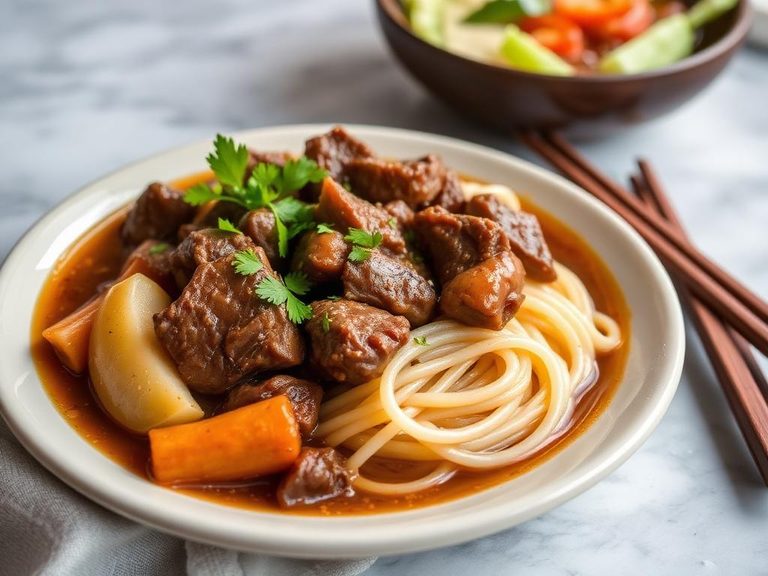 Chinese Beef Stew with Noodles