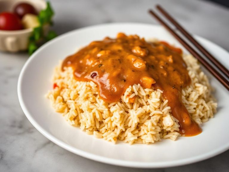 Chinese Egg Fried Rice with Gravy