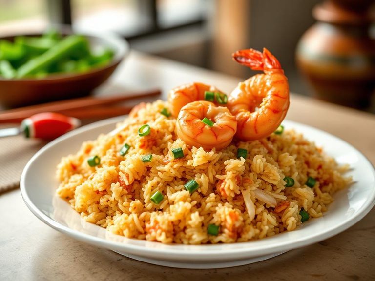 Chinese Egg Fried Rice with Shrimp
