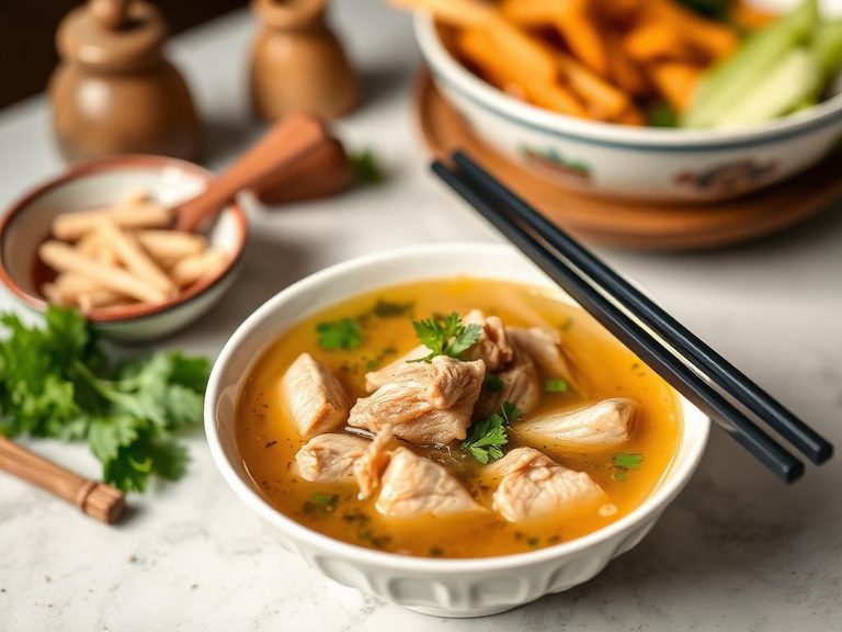 Chinese herbal chicken soup