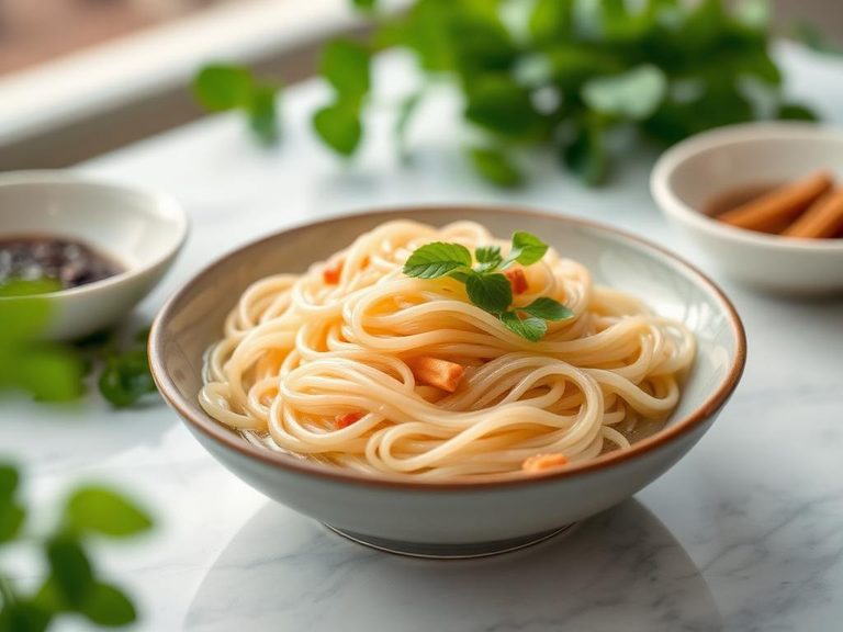 Chinese Liangfen (cold mung bean jelly noodles)