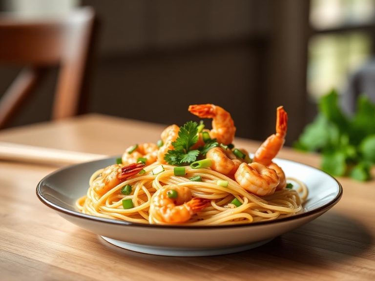Chinese Shrimp Stir-fry with Noodles