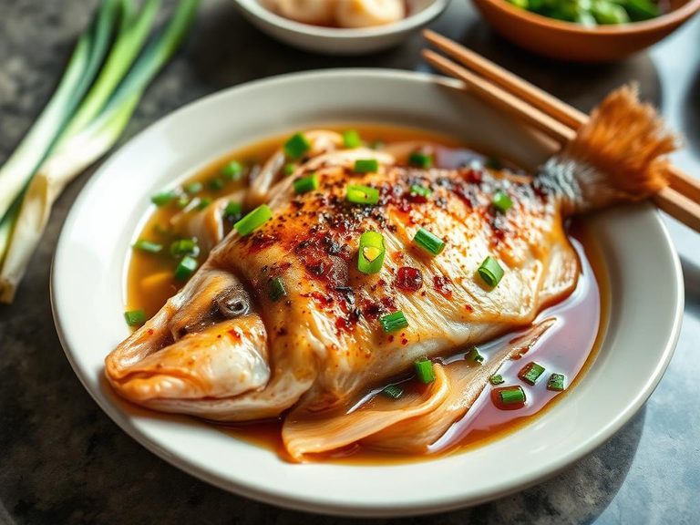 Chinese Steamed Catfish with Ginger and Scallion