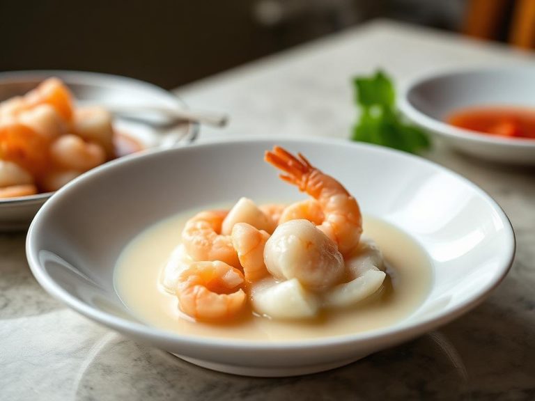Chinese Steamed Egg White with Shrimp
