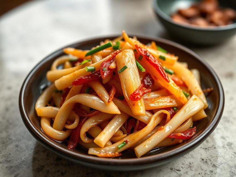 Chinese stir-fried radish with garlic