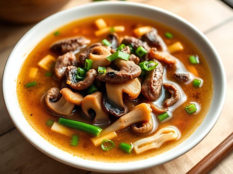 Chinese-style Beef and Mushroom Soup