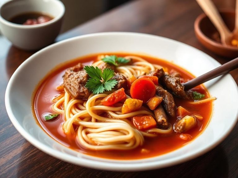 Chinese Tomato Beef Noodle Soup