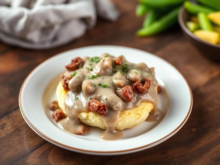 Chipped Beef Gravy over Biscuits