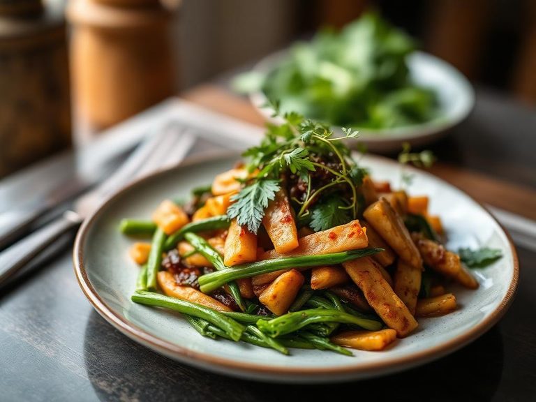 Chiton stir-fry with wild greens