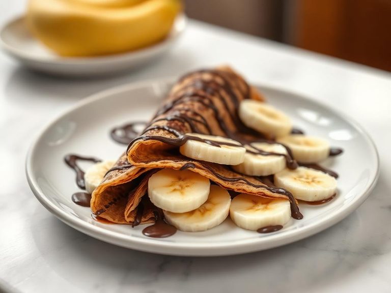 Chocolate banana crepe
