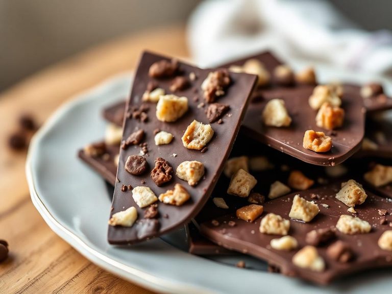 Chocolate bark with nougat chunks