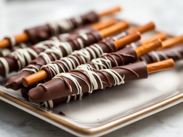 Chocolate-covered pretzel rods