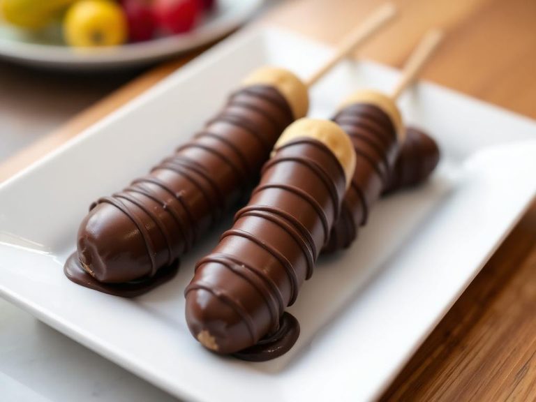 Chocolate-dipped frozen bananas