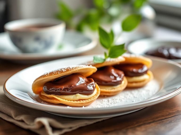 Chocolate-filled blini