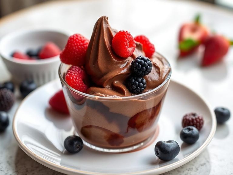 Chocolate Froyo with Berries