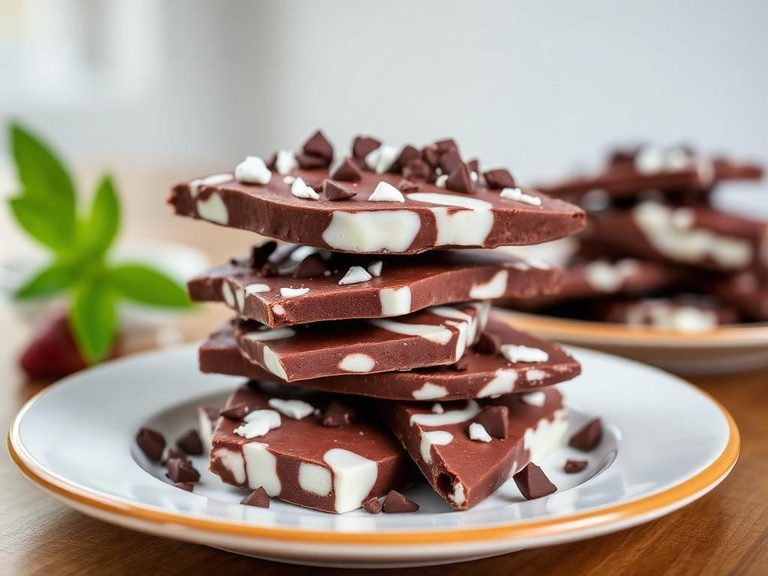Chocolate frozen yogurt bark