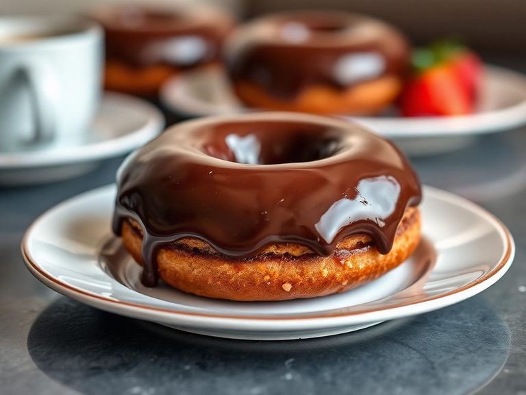 Chocolate Glazed Cake Doughnut