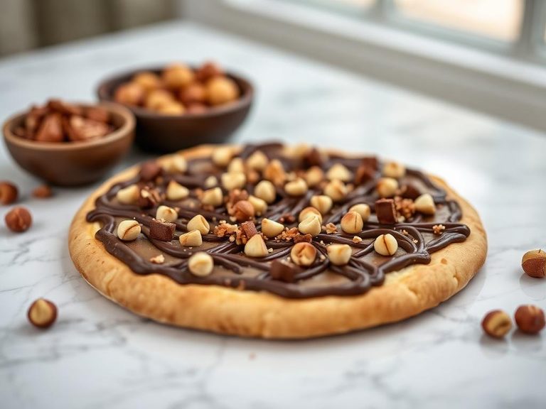 Chocolate Hazelnut Dessert Pizza
