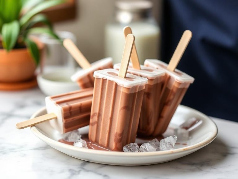 Chocolate milk ice pops