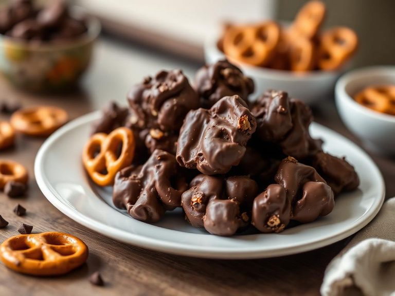Chocolate pretzel clusters