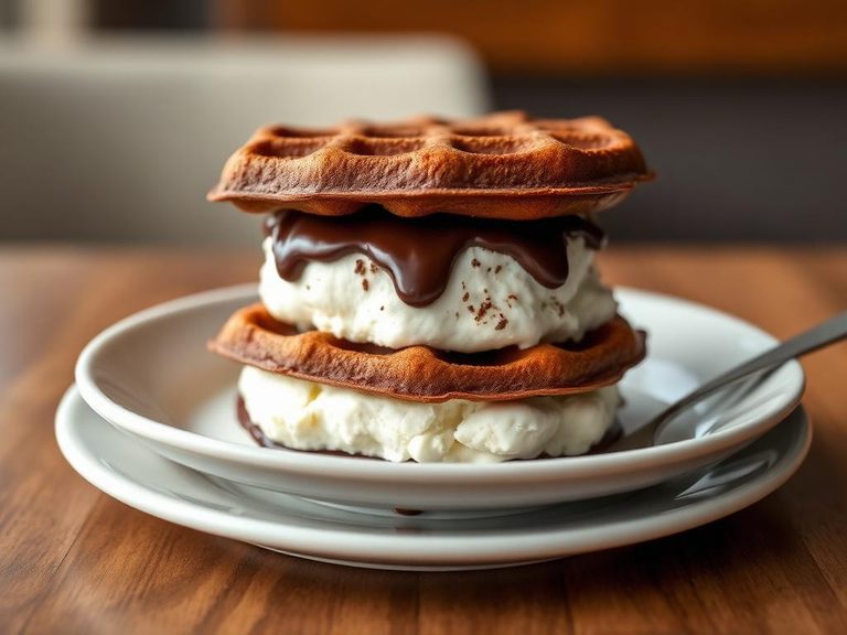 Chocolate Waffle Ice Cream Sandwich