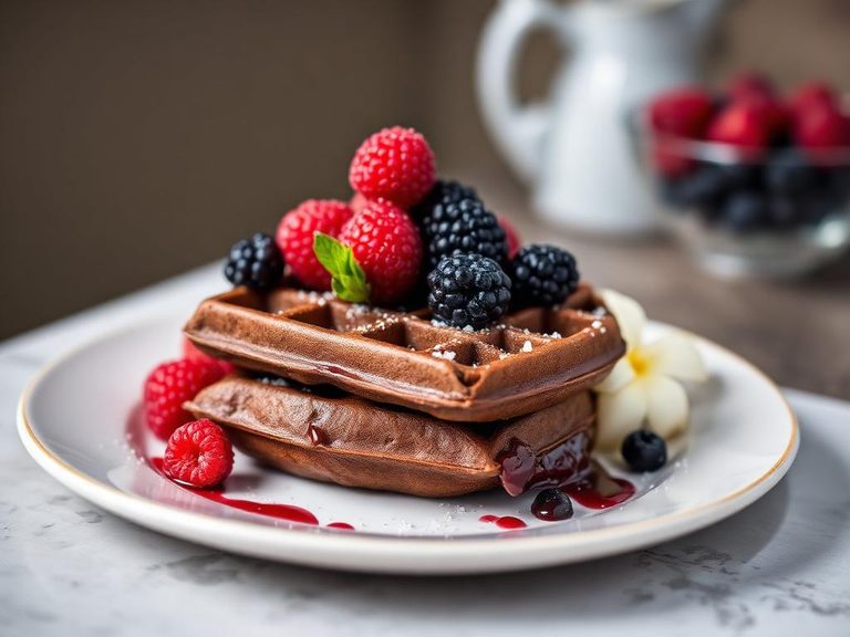 Chocolate Waffle with Berries