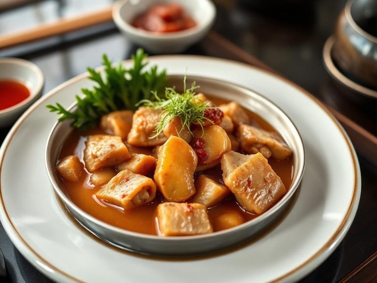 Chrysanthemum and pork hot pot
