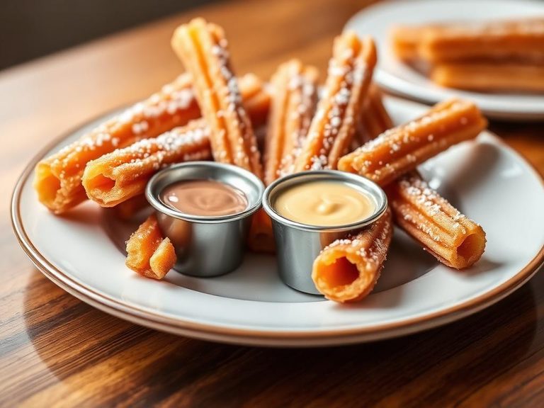 Churros with dulce de leche dip