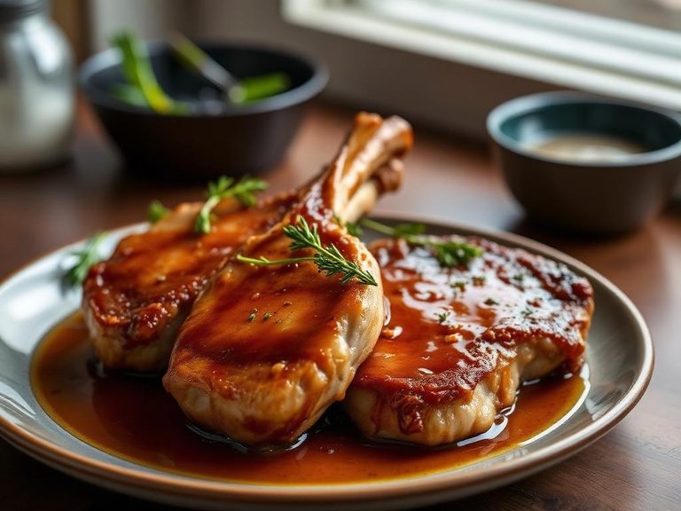 Cider-glazed pork chops