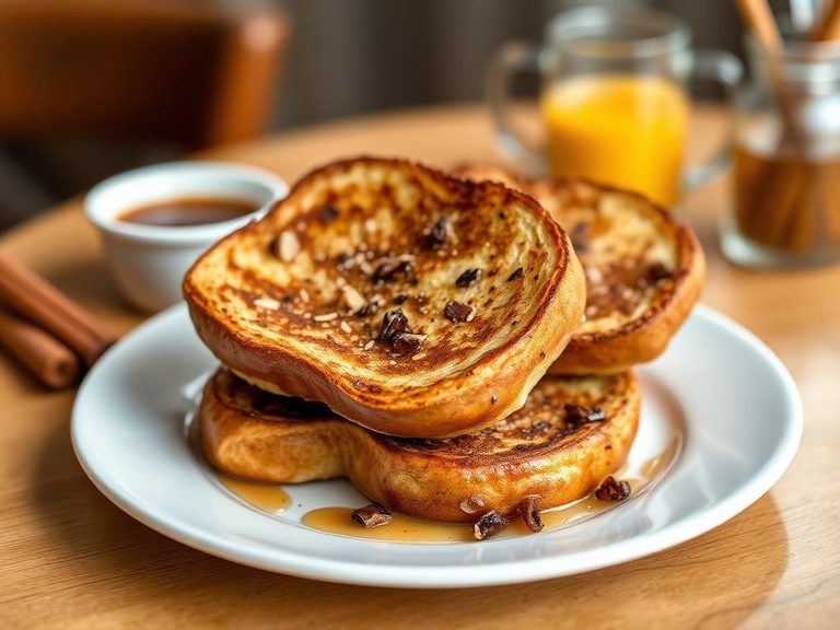 Cinnamon raisin bagel French toast
