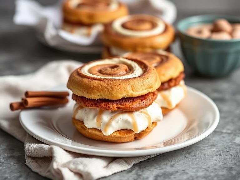 Cinnamon Roll Ice Cream Sandwiches