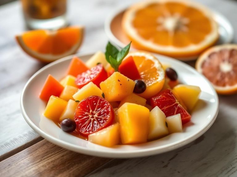Citrus segments in fruit salad
