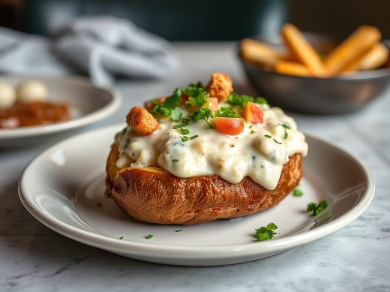 Clam Chowder Stuffed Baked Potato