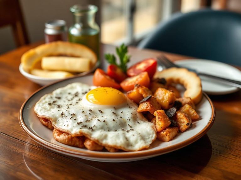 Classic American breakfast plate