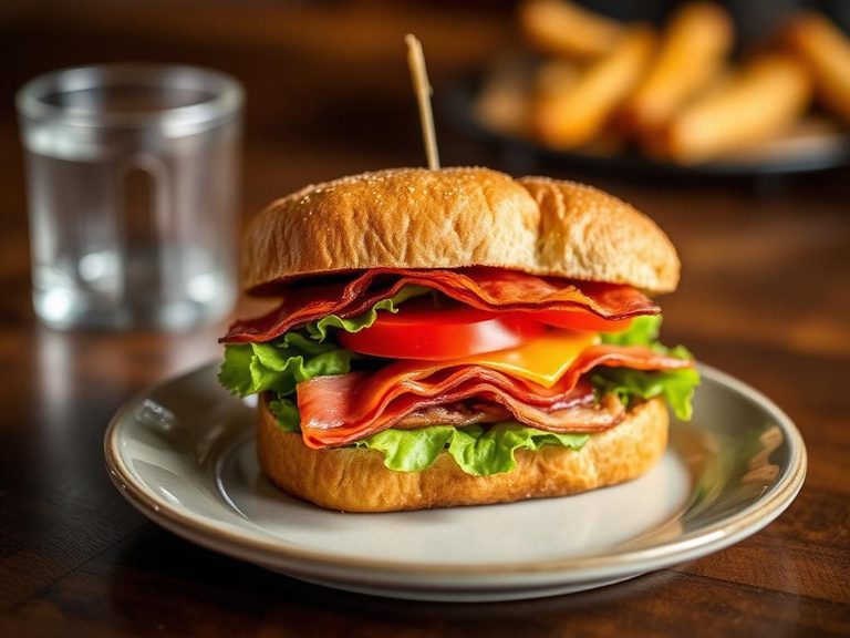 Classic bacon, lettuce, and tomato (BLT) sandwich