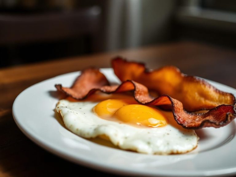 Classic Breakfast Bacon and Eggs