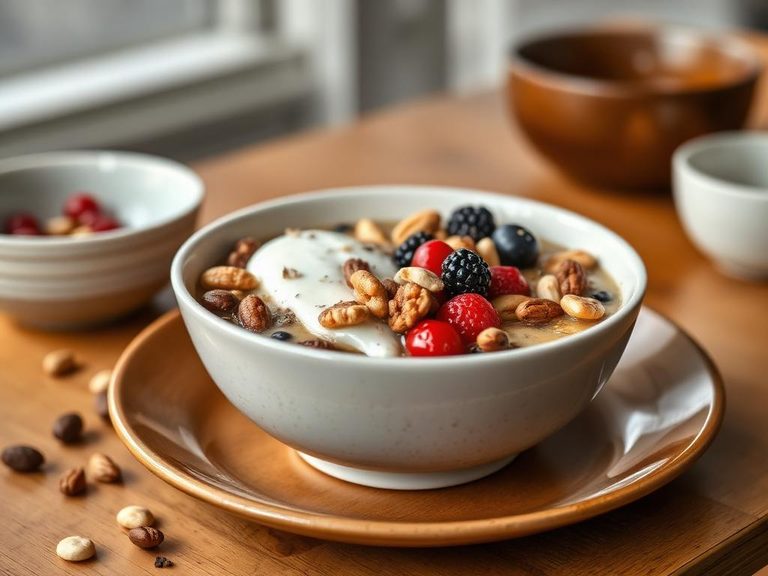 Classic Breakfast Bowl with Fruit & Nuts