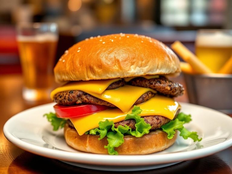 Classic diner-style double cheeseburger