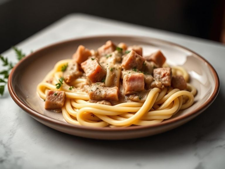 Classic Ham Stroganoff with Egg Noodles