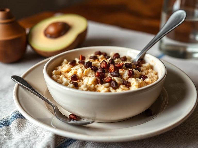 Classic hot oatmeal bowl