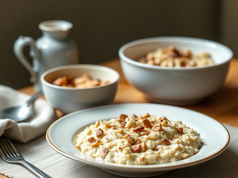 Classic hot oatmeal porridge
