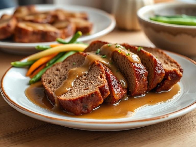 Classic pork meatloaf with gravy