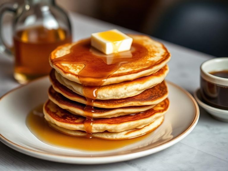 Classic stack with maple syrup and butter