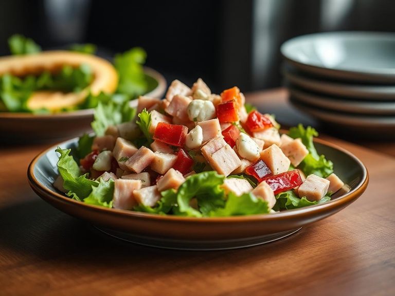 Cobb salad with diced ham