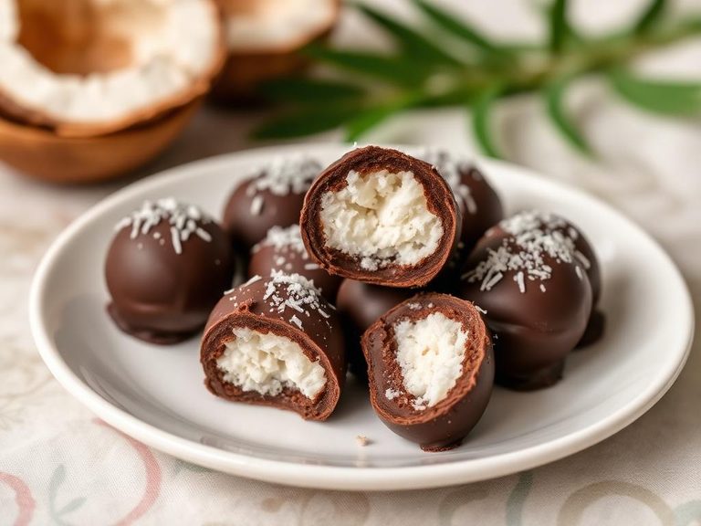 Coconut-filled chocolate truffles